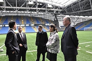 Galatasaray visiting the Saryarka cycling track and the Astana Arena stadium